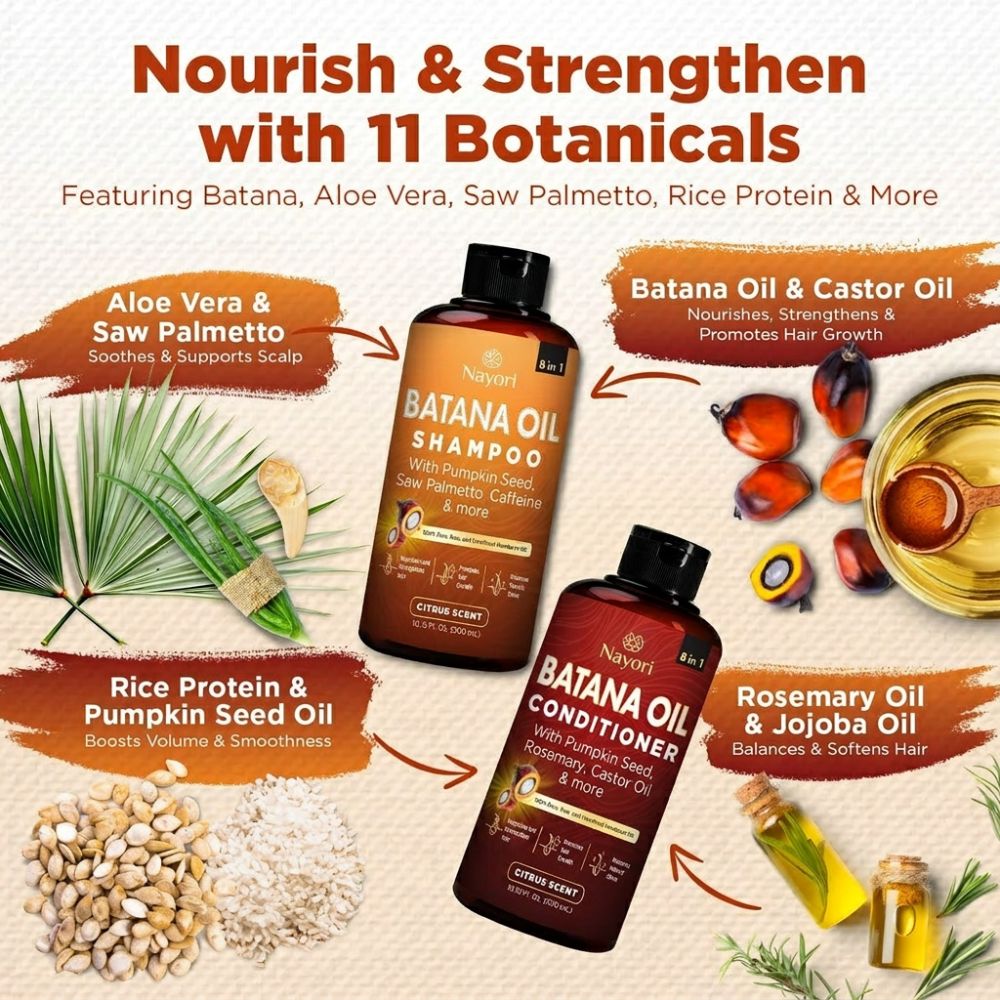 Nayori Shower Set - Batana Oil Shampoo & Conditioner